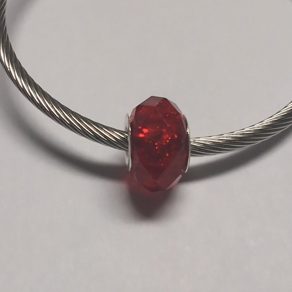 Red Glittery Charm for Pandora‎ Style Bracelet